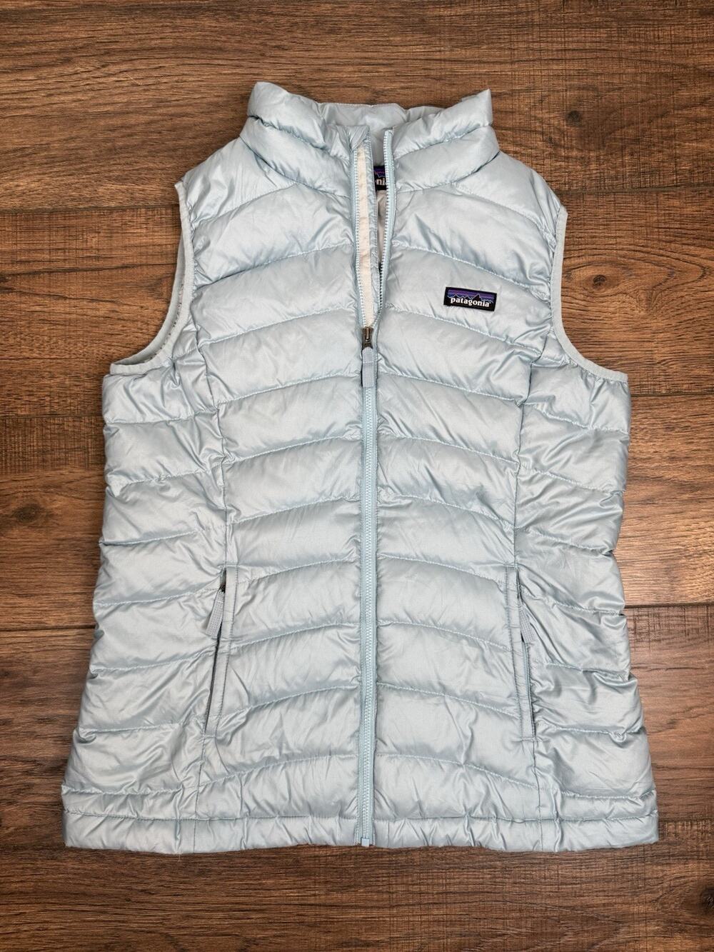 Patagonia Girl's Blue Duck Down Puffer Vest Size XXL 16-18 Puffer